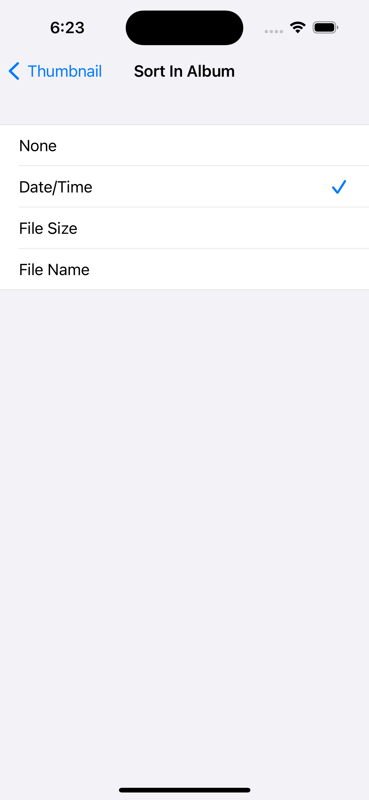 Sort Options