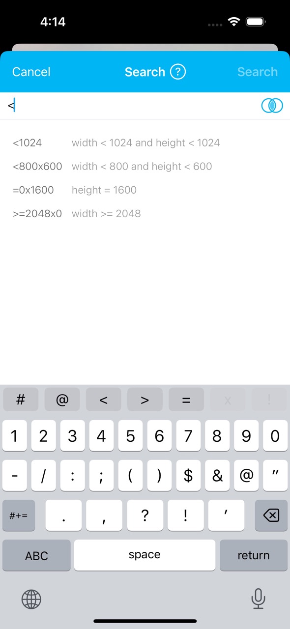 Search by Size(Dimensions)