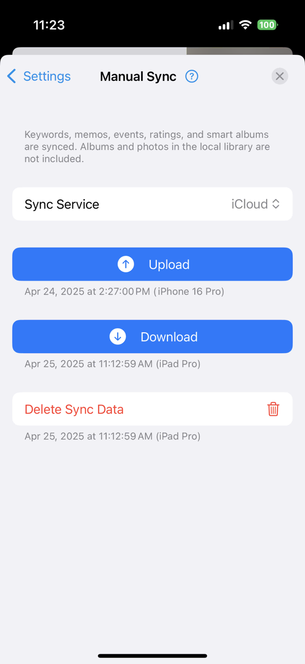 Manual Sync