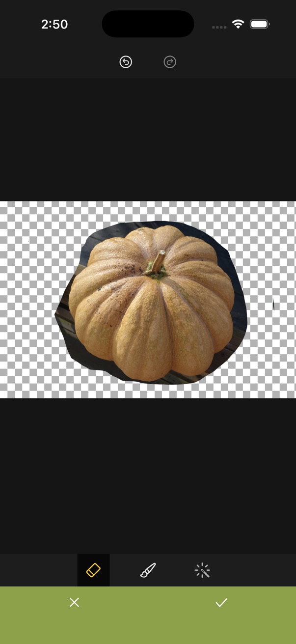 Background erased with eraser