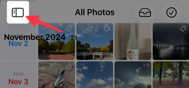 Touch and Hold Sidebar button