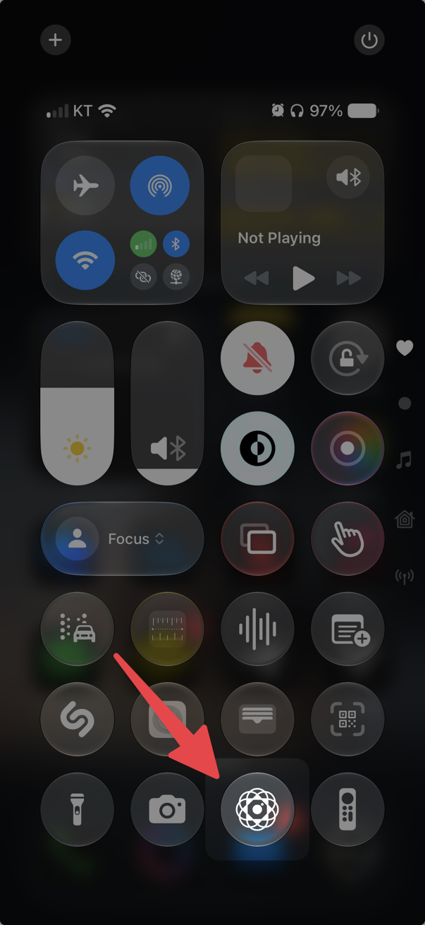 HashPhotos Camera in Control Center