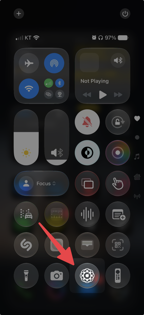 HashPhotos Camera in Control Center